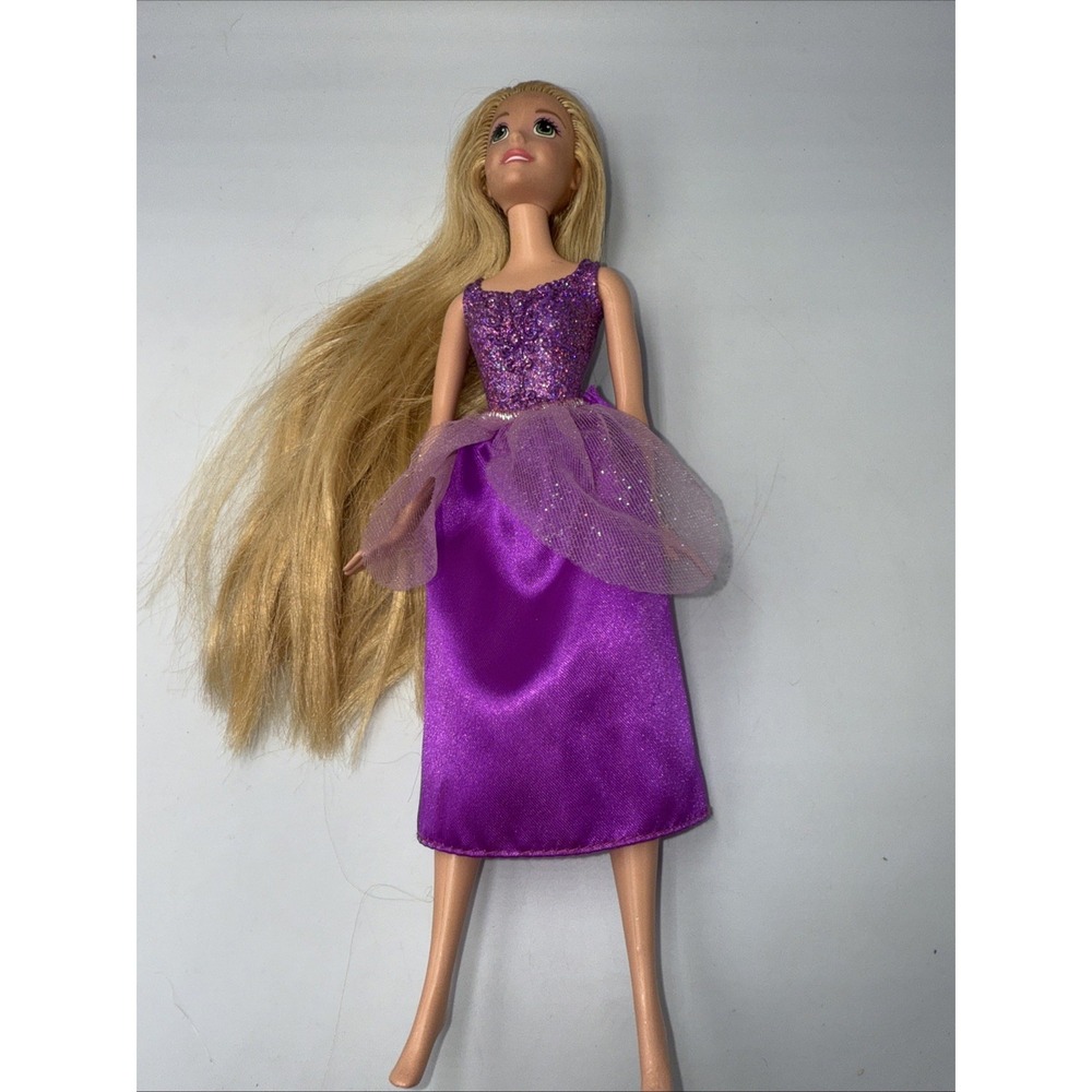 DISNEY PRINCESS Sparkling RAPUNZEL Doll Skirt Shoes 11" TANGLED (Mattel 2012)